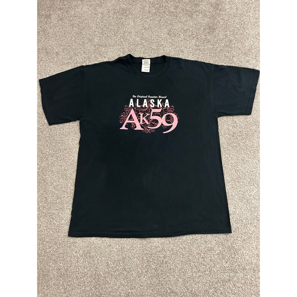 Alaska Ak59 Graphic T-Shirt Mens Large Black Pink Excellent Souvenir Tee